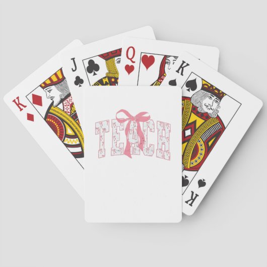 Coquette Bow Pencil Design Lehrer Spielkarten (Rückseite)