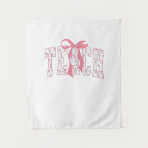 Coquette Bow Pencil Design Lehrer Wandteppich