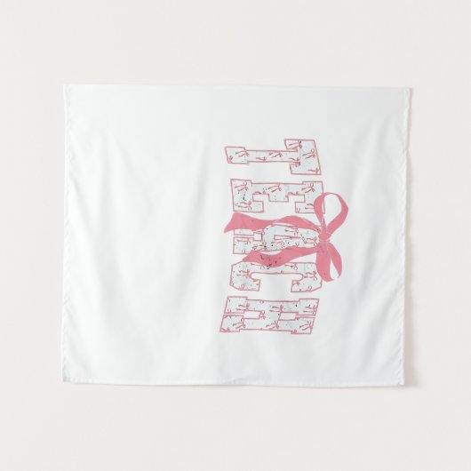 Coquette Bow Pencil Design Lehrer Wandteppich (Vorderseite (Horizontal))