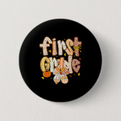 Coquette Bow Pencil Fall First Grade Teacher Schoo Button (Vorderseite)