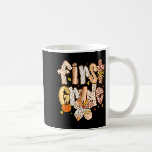 Coquette Bow Pencil Fall First Grade Teacher Schoo Kaffeetasse (Rechts)