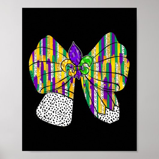 Coquette Bow Pencil Mardi Gras Fleur-de-lis Teache Poster (Vorne)