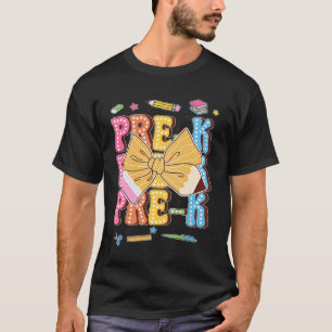 Coquette Bow Pencil Retro Pre-K Lehrer zurück zu S T-Shirt