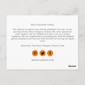 Coquette Bow Personalisiert Business Vielen Dank Postkarte (Rückseite)