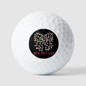 Coquette Bow Personalized Christmas Lights Holiday Golfball (Vorderseite)