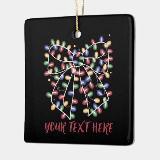 Coquette Bow Personalized Christmas Lights Holiday Keramikornament (Links)