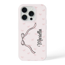Coquette Bow Personalized Phone Pink