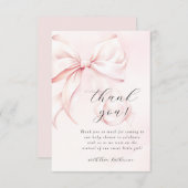 Coquette Bow Pink Baby Dusche Dankeskarte (Vorne/Hinten)