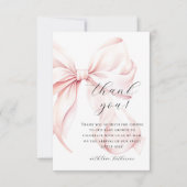 Coquette Bow Pink Baby Dusche Dankeskarte (Vorderseite)