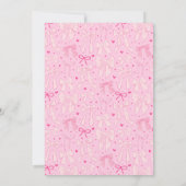 Coquette Bow Pink Baby Dusche Einladung (Rückseite)