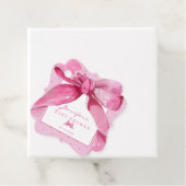 Coquette Bow | Pink Baby Girl Dusche Gefallen Geschenkanhänger (Beispiel)