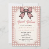 Coquette Bow Pink Birthday Party Einladung (Vorderseite)