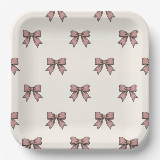 Coquette Bow Pink Birthday Party Pappteller (Vorderseite)