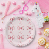 Coquette Bow Pink Birthday Party Pappteller (Party)