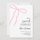 Coquette Bow Pink Geburtstagsparty Einladung (Vorderseite)