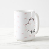 Coquette Bow Pink Personal Name Cup Coffee Mug Kaffeetasse (VorderseiteRechts)