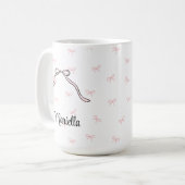 Coquette Bow Pink Personal Name Cup Coffee Mug Kaffeetasse (Vorderseite Links)