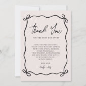 Coquette Bow Pink Wedding Photo Dankeskarte (Vorderseite)