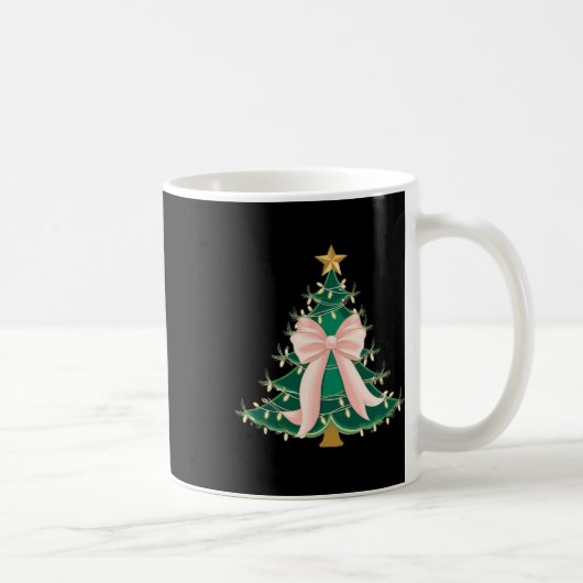 Coquette Bow Pink Weihnachtsbaum Bows Weihnachten Kaffeetasse (Rechts)