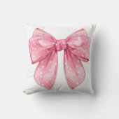 Coquette Bow Polka Dot Kissen (Vorderseite)