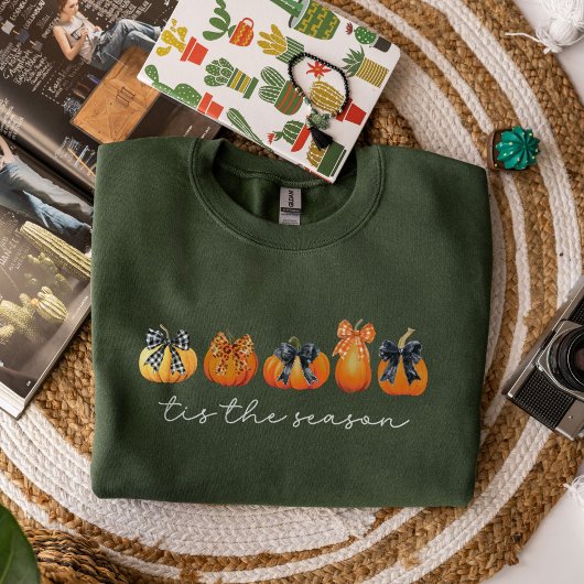 Coquette Bow Pumpkin Fall Erntedank Sweatshirt