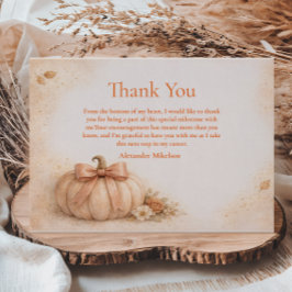 Coquette Bow Pumpkin Fall Graduation Dankeskarte