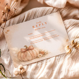 Coquette Bow Pumpkin Fall Graduation RSVP Karte