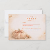 Coquette Bow Pumpkin Fall Graduation RSVP Karte (Vorderseite)