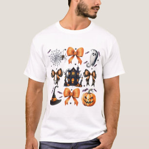 Coquette Bow Pumpkin Fall Spooky Jahreszeit Hallow T-Shirt