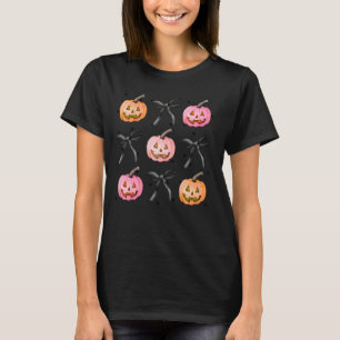 Coquette Bow Pumpkin Kürbislaterne Spooky Jahresze T-Shirt