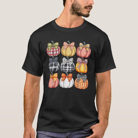 Coquette Bow Pumpkin Saison Herbst Herbstlaub als T-Shirt (Vorderseite)