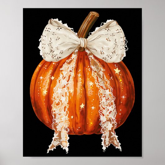Coquette Bow Pumpkin Saison Herbst Y'all Poster (Vorne)