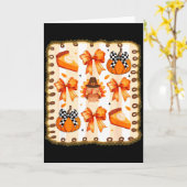 Coquette Bow Pumpkin Season Thanksgiving Autumn Fa Karte (Gelbe Blume)