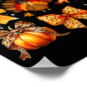 Coquette Bow Pumpkin Season Thanksgiving Autumn Fa Poster (Ecke)