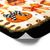 Coquette Bow Pumpkin Season Thanksgiving Autumn Fa Poster (Ecke)