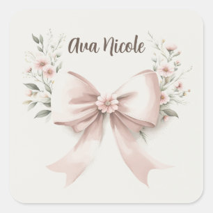 Coquette Bow Quadratischer Aufkleber
