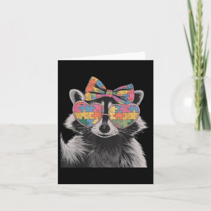Coquette Bow Raccoon Autismus Bewusstsein Frauen M Karte