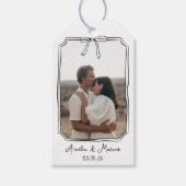 Coquette Bow-Rahmen-Hochzeit für benutzerdefiniert Geschenkanhänger (Vorderseite)