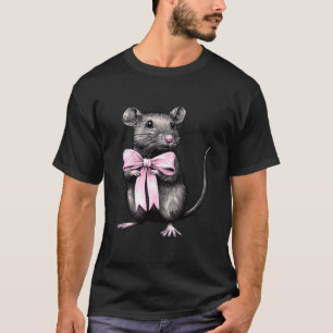 Coquette Bow Rat Maus Mama Mütter Tag Girl Rosa C T-Shirt