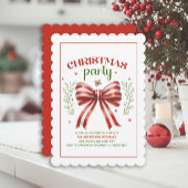 Coquette Bow Red White Scallop Weihnachtsgebäck Pa Einladung