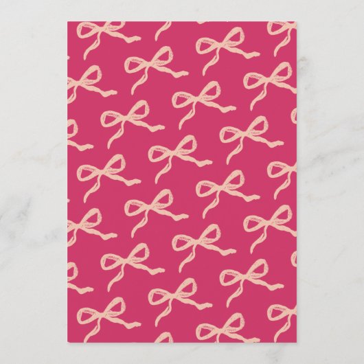 Coquette Bow Retro Hochzeitskarten Einladung (Rückseite)