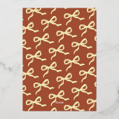 Coquette Bow Retro Hochzeitskartentafel Folieneinladung (Rückseite)