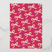 Coquette Bow Retro Hochzeitskartentafel Folieneinladung (Rückseite)