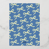 Coquette Bow Retro Hochzeitskartentafel Folieneinladung (Rückseite)