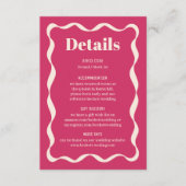 Coquette Bow Retro Wedding Detail Begleitkarte (Vorderseite)
