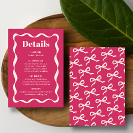 Coquette Bow Retro Wedding Detail Begleitkarte
