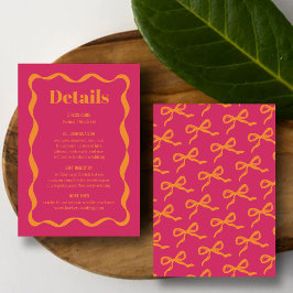 Coquette Bow Retro Wedding Detail Begleitkarte