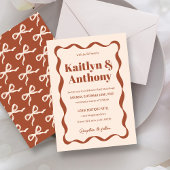 Coquette Bow Retro Wedding Einladung