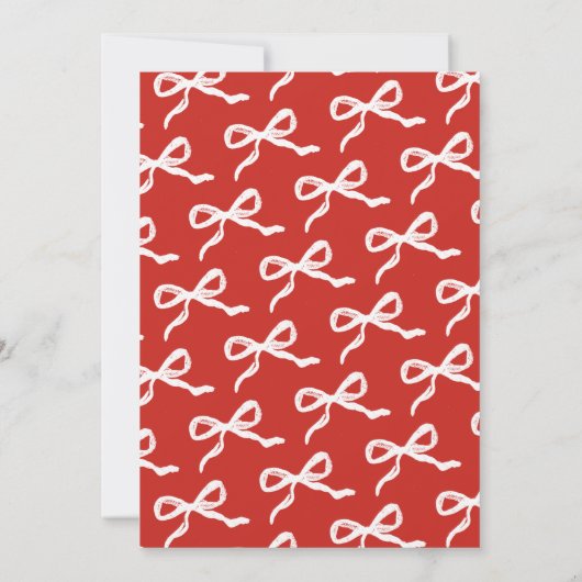 Coquette Bow Retro Wedding Einladung (Rückseite)