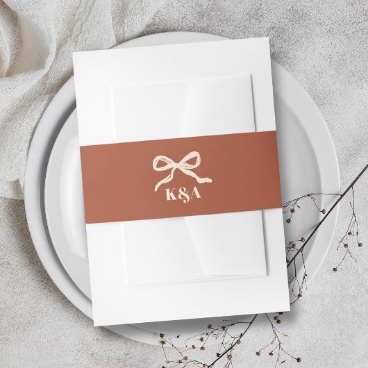 Coquette Bow Retro Wedding Einladungsbanderole